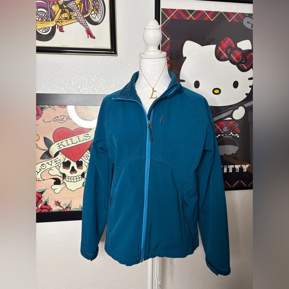 Blue Double Diamond Fleece Lined Jacket